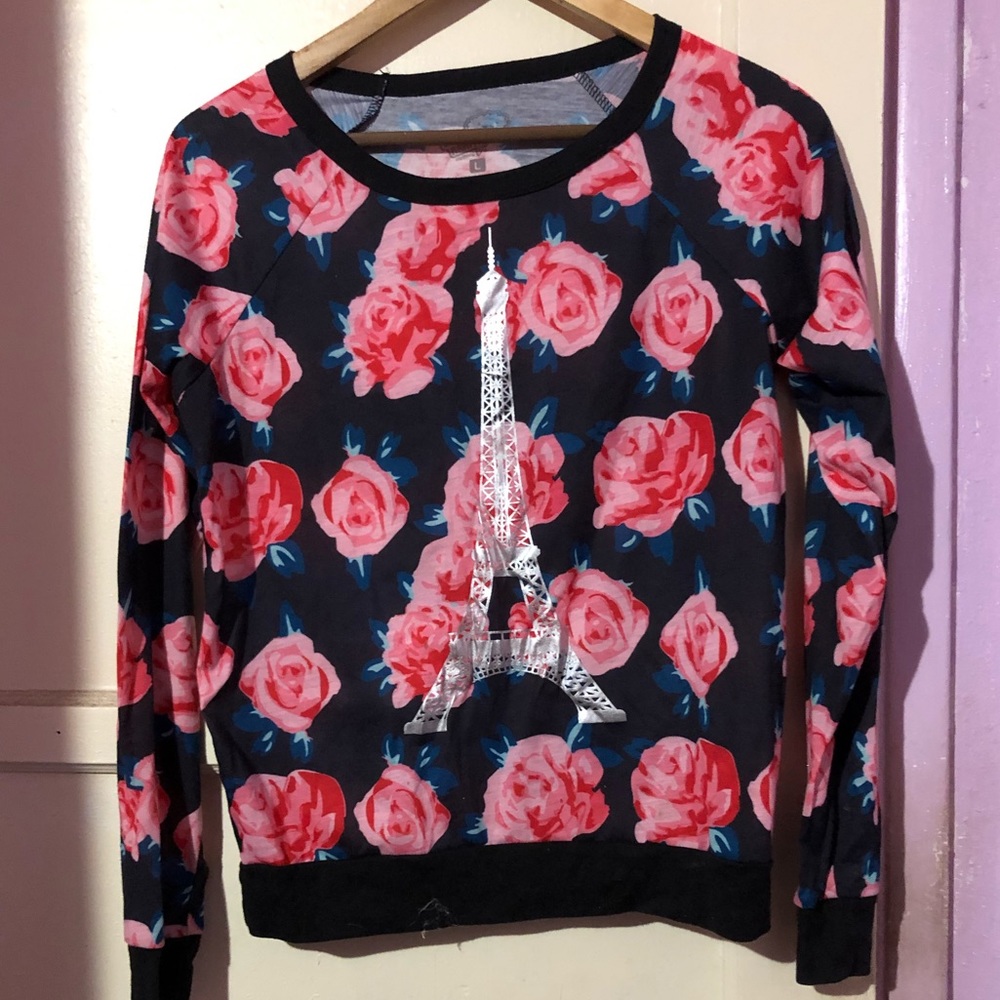 Paris top with floral print
